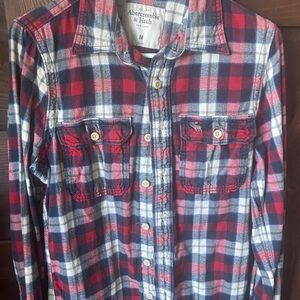 Abercrombie & Fitch Blue and Red Checkered Shirt